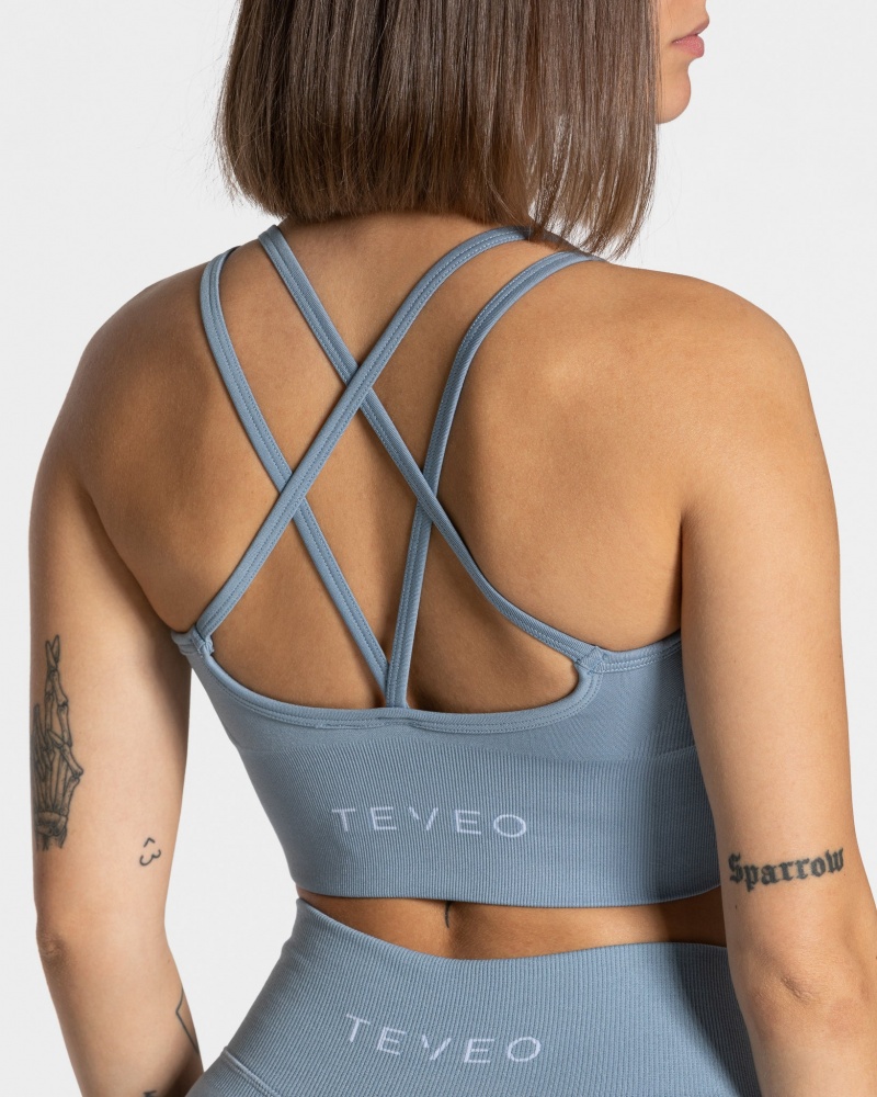 Grey Blue Women's Teveo Statement Bras | 6372-QKIFB