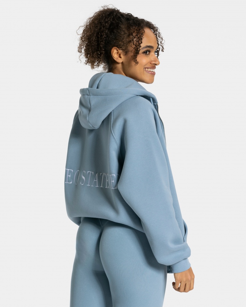 Grey Blue Women's Teveo Statement Oversized Jackets | 1730-BTWJN