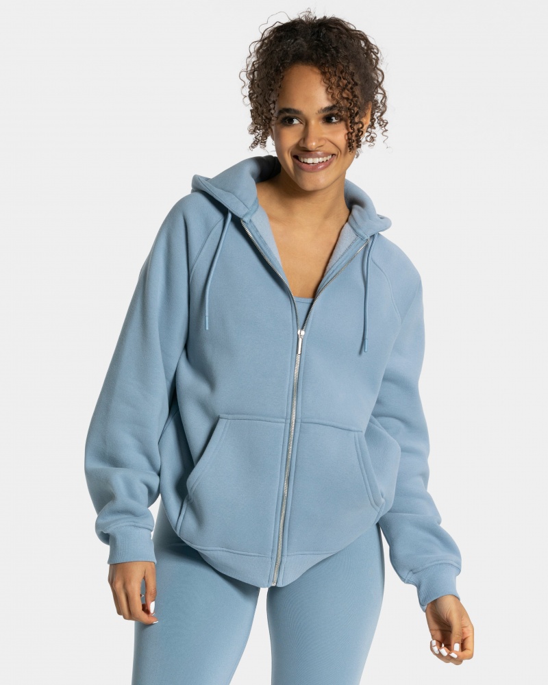 Grey Blue Women\'s Teveo Statement Oversized Jackets | 1730-BTWJN