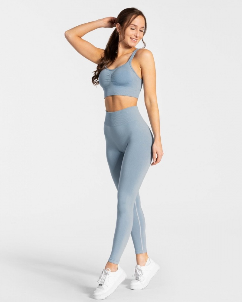 Grey Blue Women's Teveo Timeless Scrunch Leggings | 6102-QTJWN