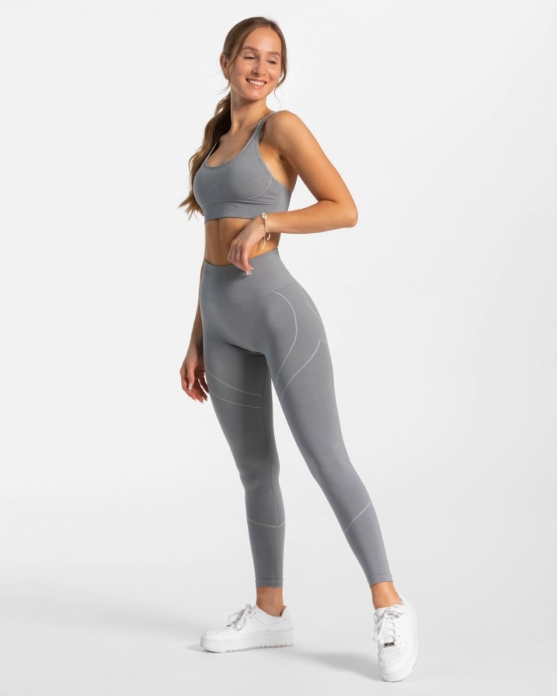 Grey Blue Women's Teveo True Leggings | 8904-XDRAU