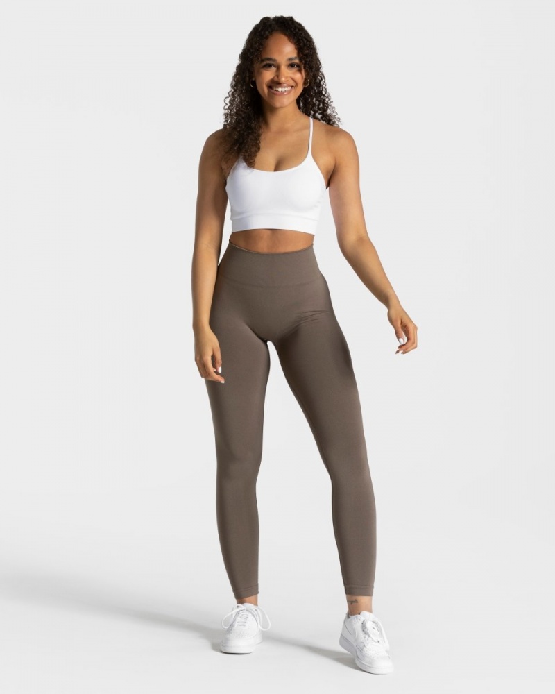 Grey Brown Women's Teveo Classy Leggings | 5072-VYKGX