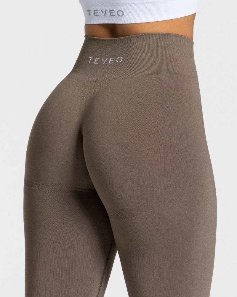 Grey Brown Women's Teveo Classy Leggings | 5072-VYKGX