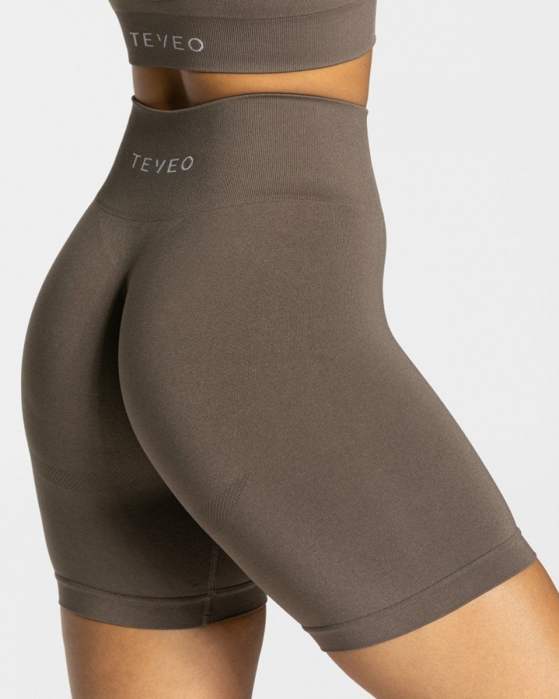 Grey Brown Women's Teveo Classy Shorts | 3169-XQVHM