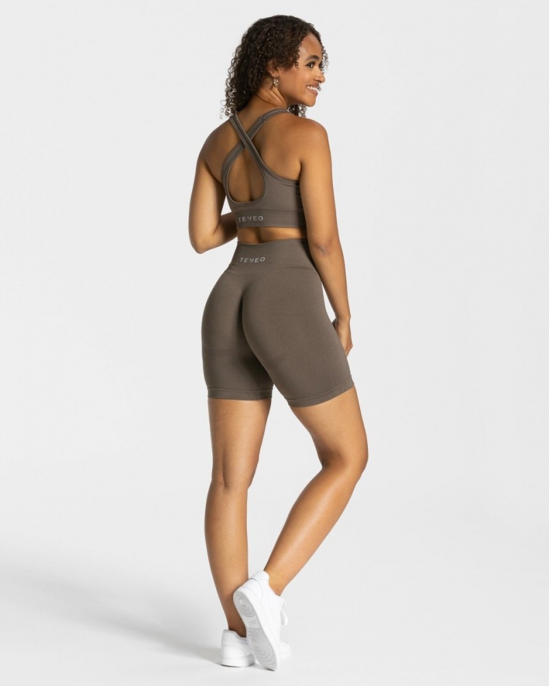 Grey Brown Women's Teveo Classy Shorts | 3169-XQVHM