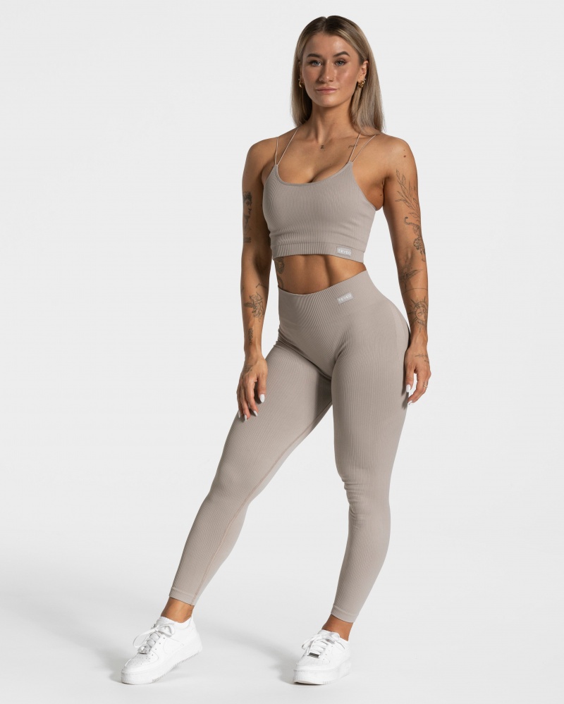 Grey Women's Teveo Elegant Scrunch Leggings | 5240-TPYRI