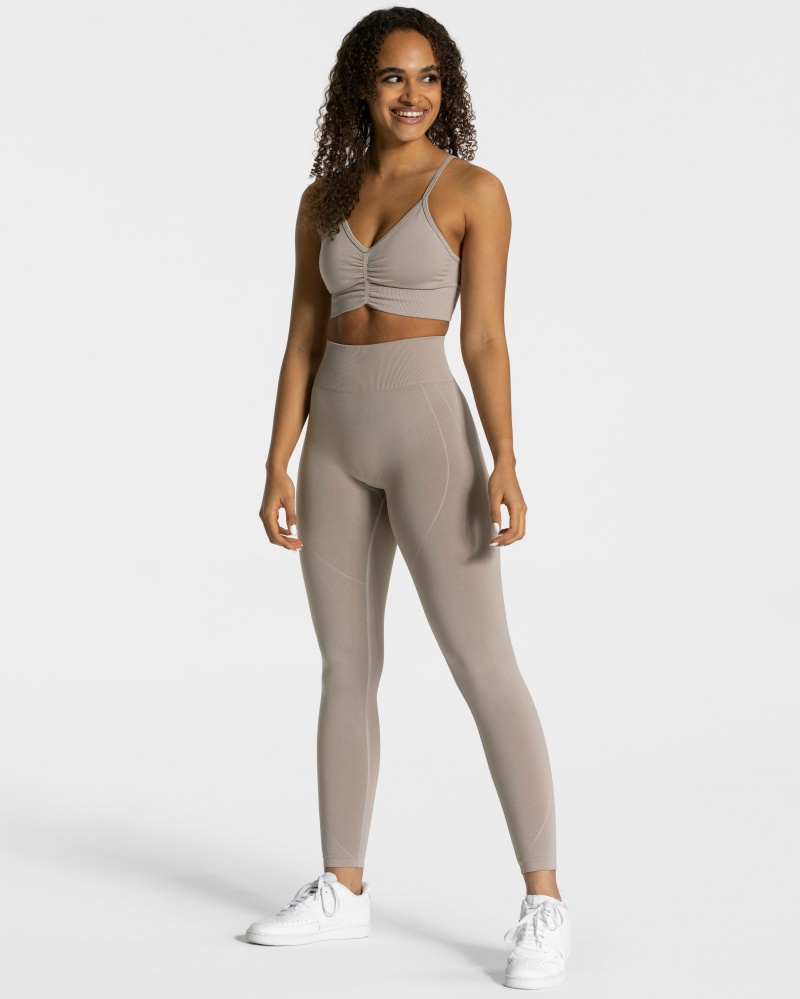 Grey Women's Teveo Focus Scrunch Leggings | 0653-PVXBQ