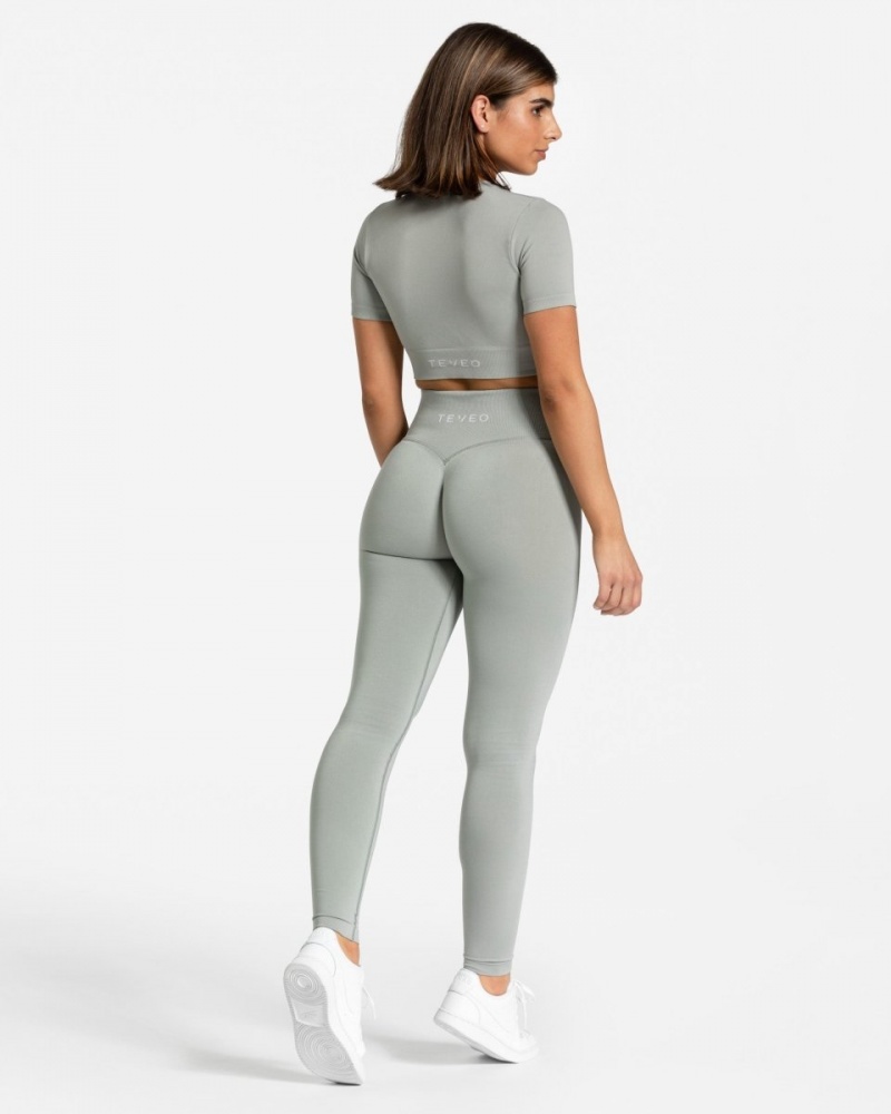 Grey Women's Teveo Sensation Leggings | 7053-PCZES