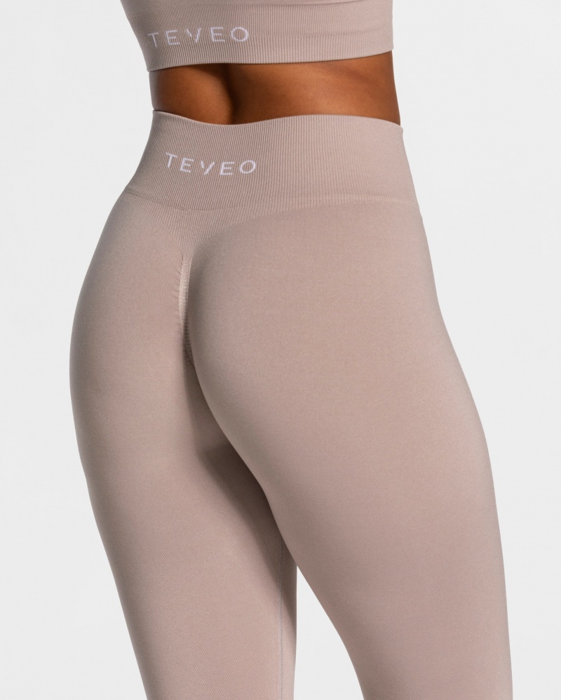 Grey Women's Teveo Timeless Scrunch Leggings | 2093-ZKUHT