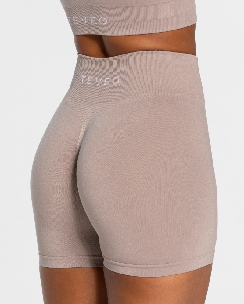 Grey Women's Teveo Timeless Scrunch Shorts | 7826-ZMQON