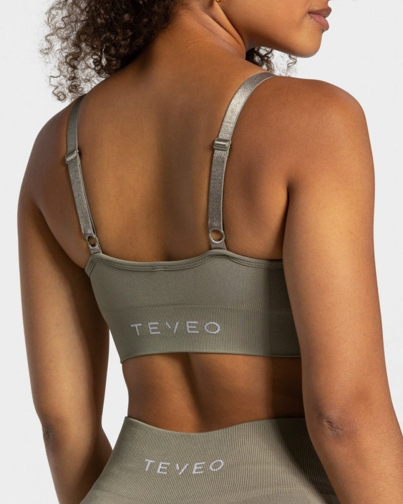 Khaki Women's Teveo Charming Scrunch Bras | 8127-CDVPG