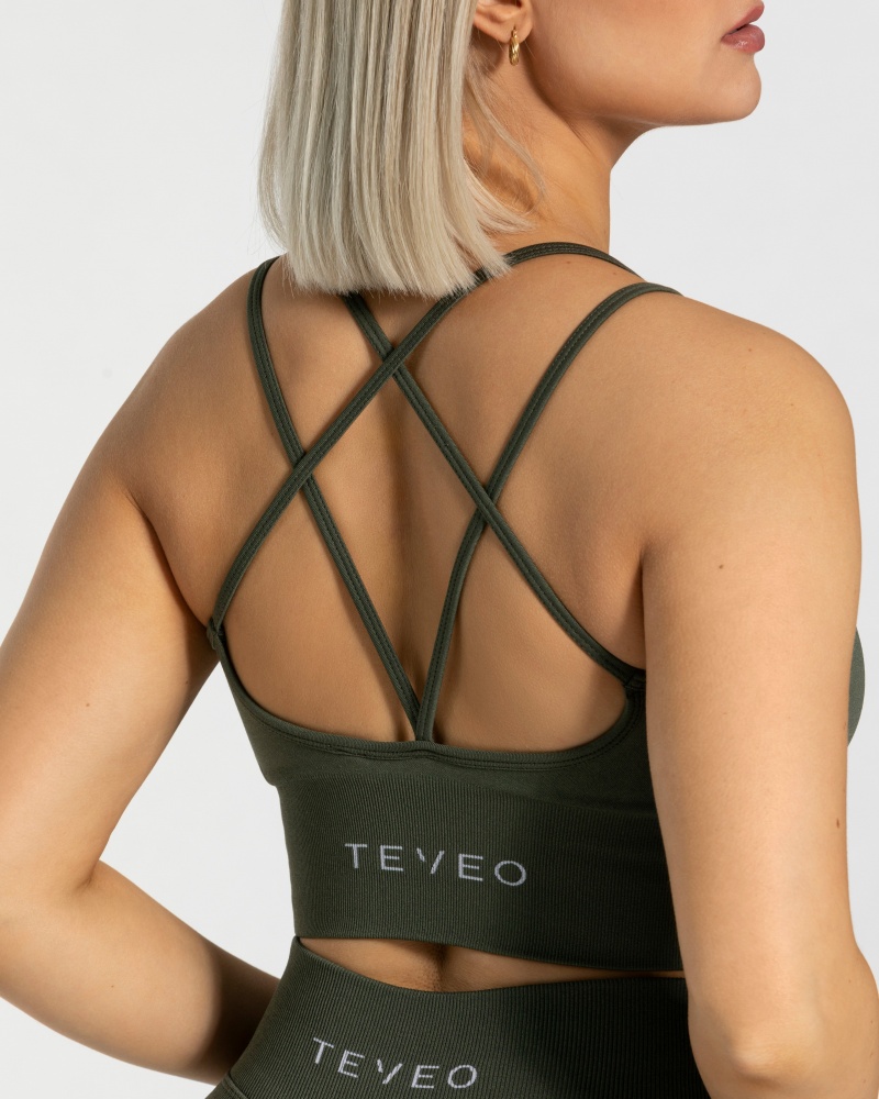 Khaki Women's Teveo Statement Bras | 1845-AEOWP