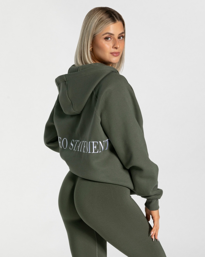 Khaki Women's Teveo Statement Oversized Jackets | 2489-GQWHA