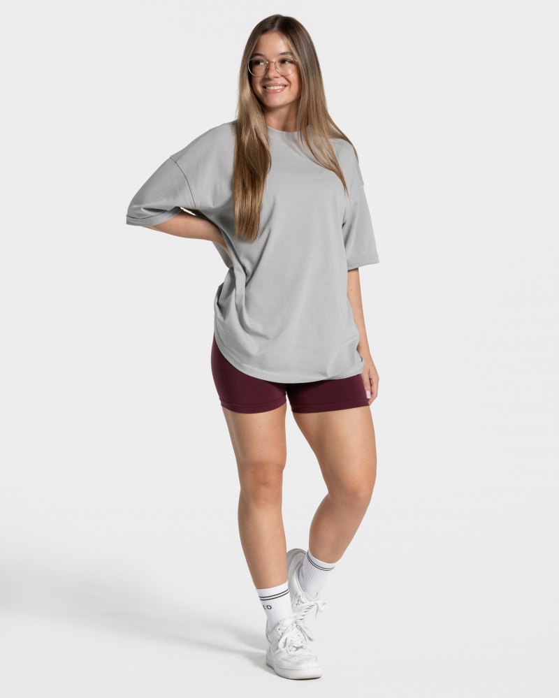 Light Grey Women's Teveo Candy Oversized T Shirts | 9648-YVBXH