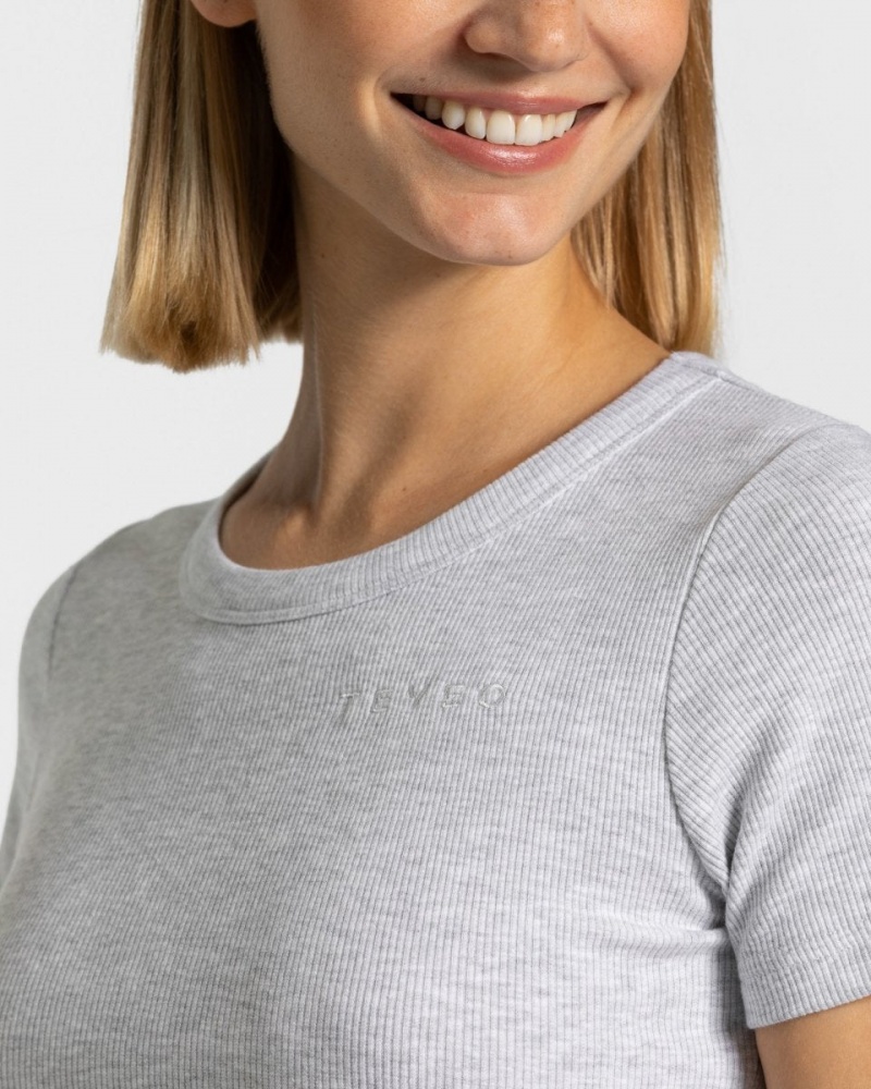 Light Grey Women's Teveo Lounge T Shirts | 1827-BCJQA