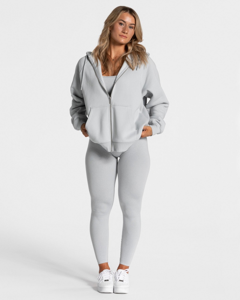 Light Grey Women's Teveo Statement Oversized Jackets | 6493-LOHVE