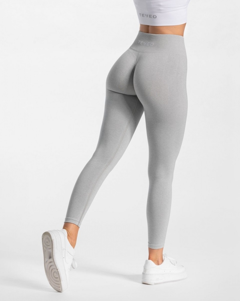 Light Grey Women's Teveo Timeless Scrunch Leggings | 7426-WOZXQ