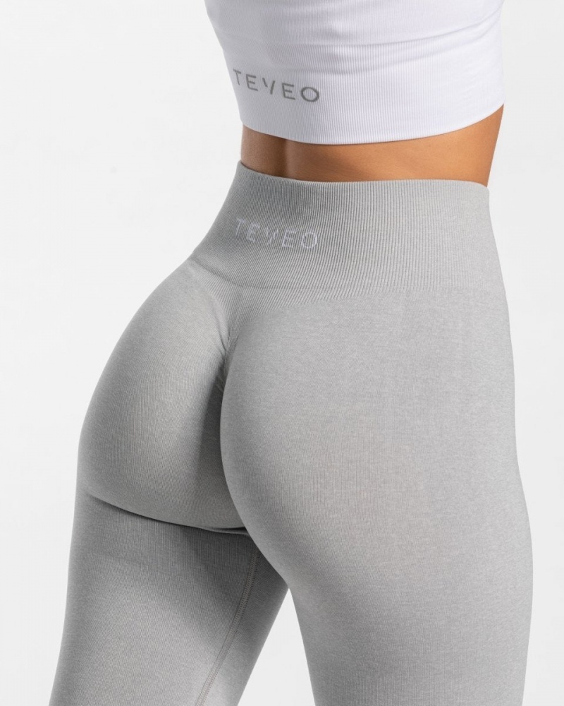 Light Grey Women's Teveo Timeless Scrunch Leggings | 7426-WOZXQ