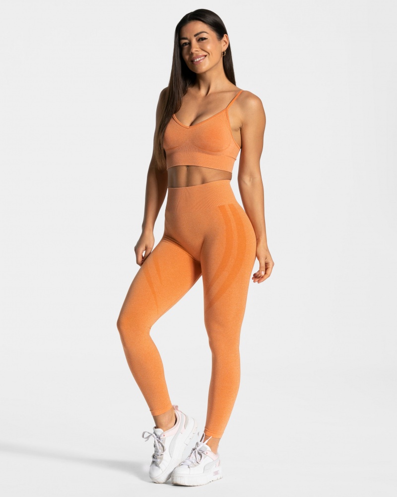 Orange Women's Teveo Evolution V2 Leggings | 2439-DYMFR