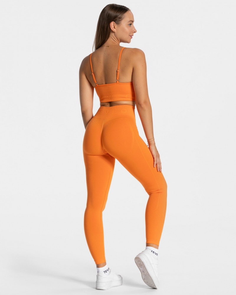 Orange Women's Teveo Focus Scrunch Leggings | 9270-GCDVB