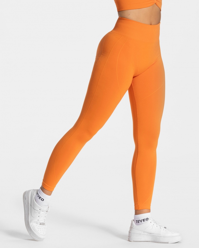 Orange Women\'s Teveo Focus Scrunch Leggings | 9270-GCDVB