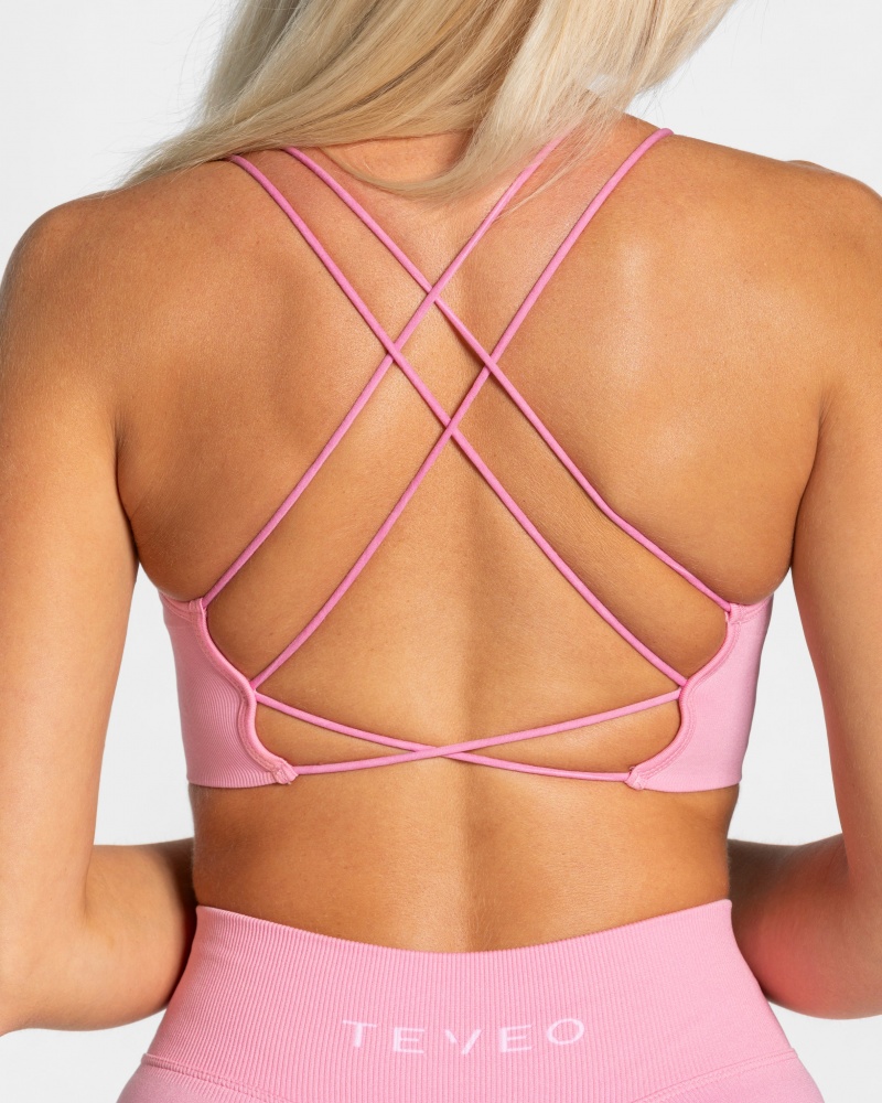 Pink Women's Teveo Everyday Backless Tops | 5347-GBILQ