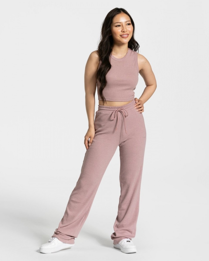 Pink Women's Teveo Lounge Crop Tops | 9630-JHKGV