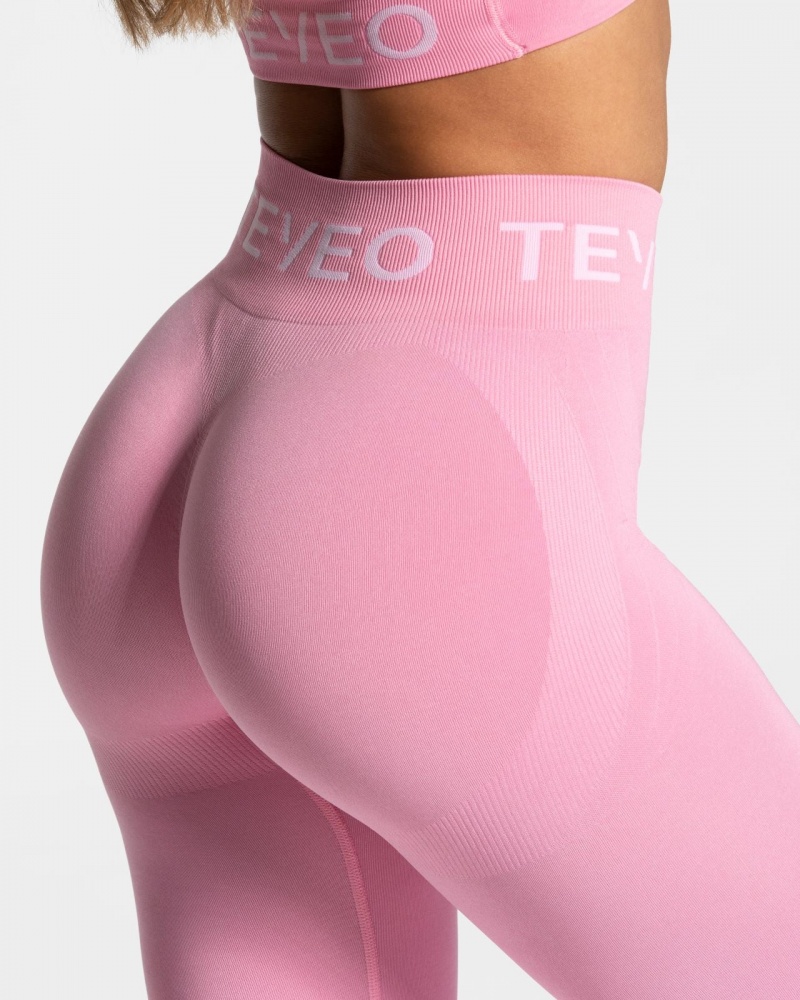 Pink Women's Teveo Signature Scrunch Leggings | 2634-LKGAF