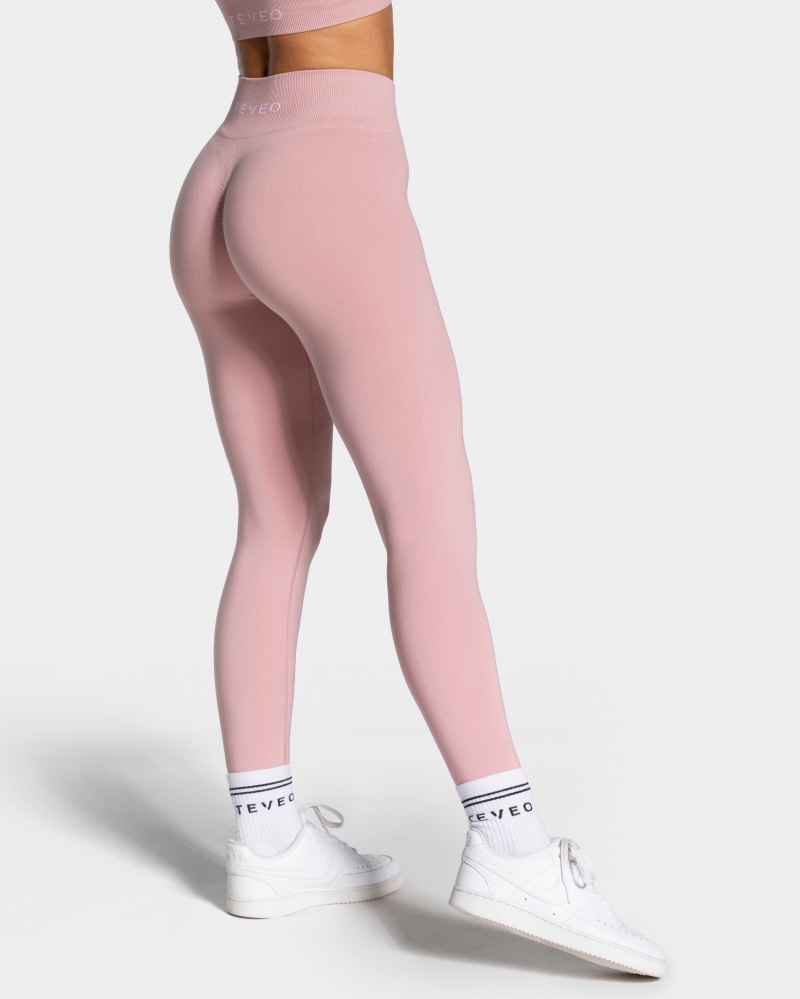 Pink Women's Teveo Timeless Scrunch Leggings | 0894-ELZSC