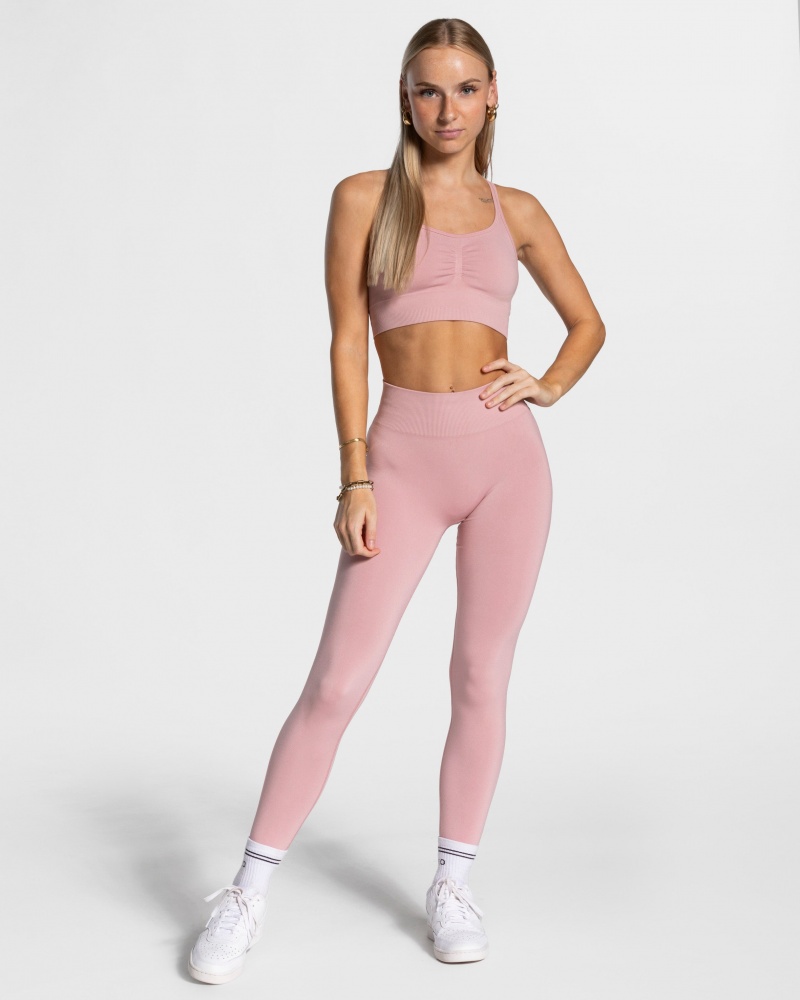 Pink Women's Teveo Timeless Scrunch Leggings | 0894-ELZSC