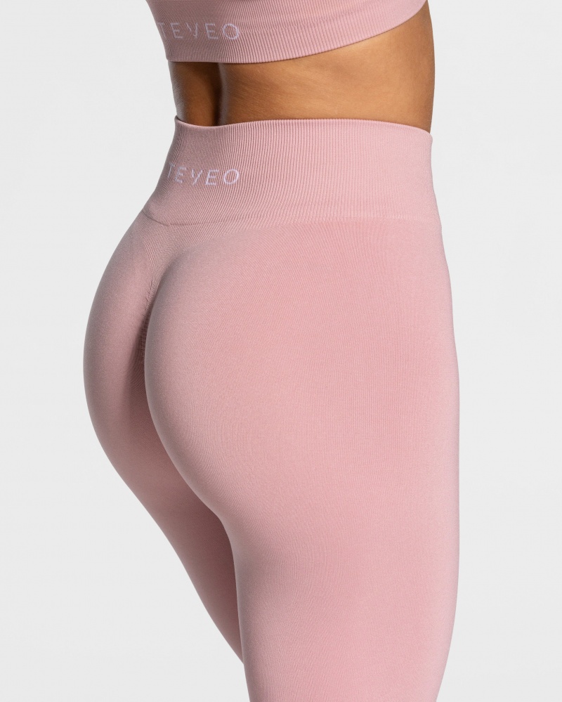 Pink Women's Teveo Timeless Scrunch Leggings | 0894-ELZSC