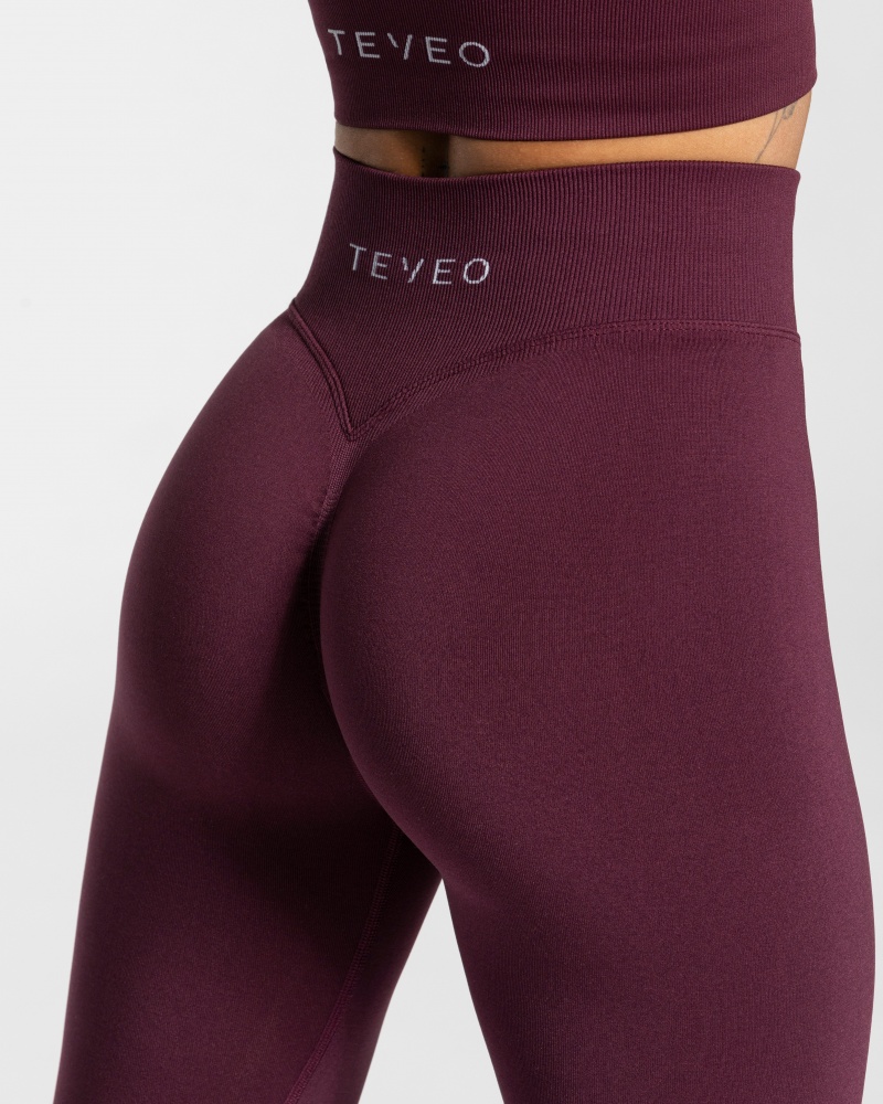 Purple Women's Teveo Statement Scrunch Leggings | 9683-DYXWL