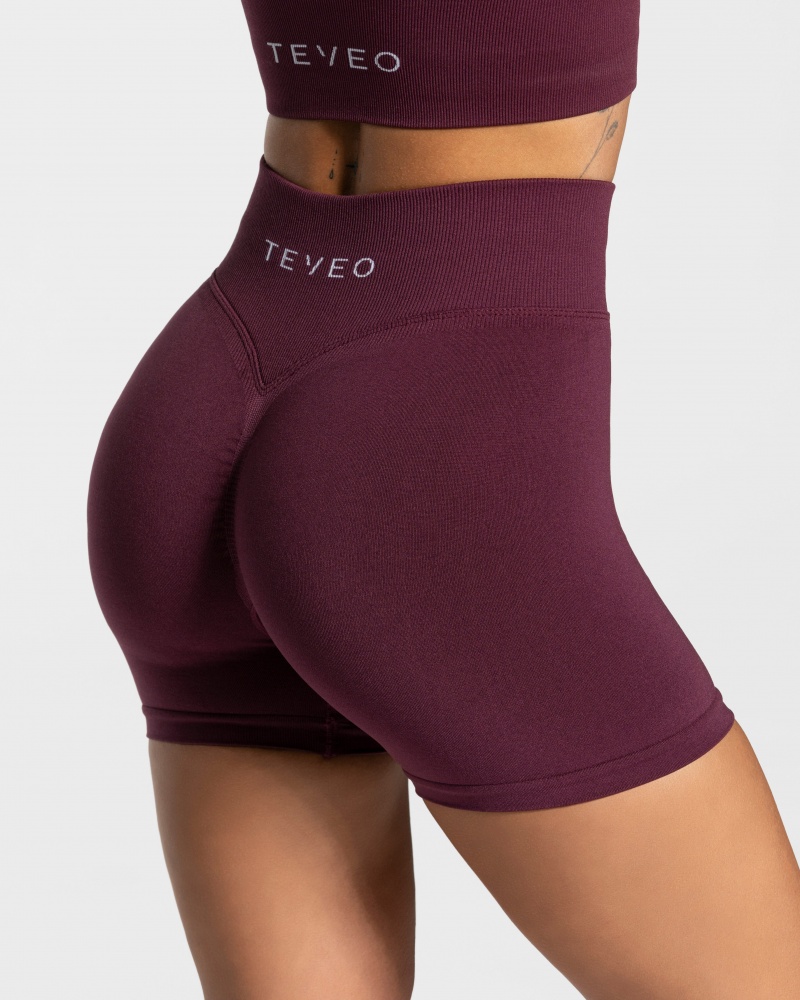 Purple Women's Teveo Statement Scrunch Shorts | 2491-PQBSW