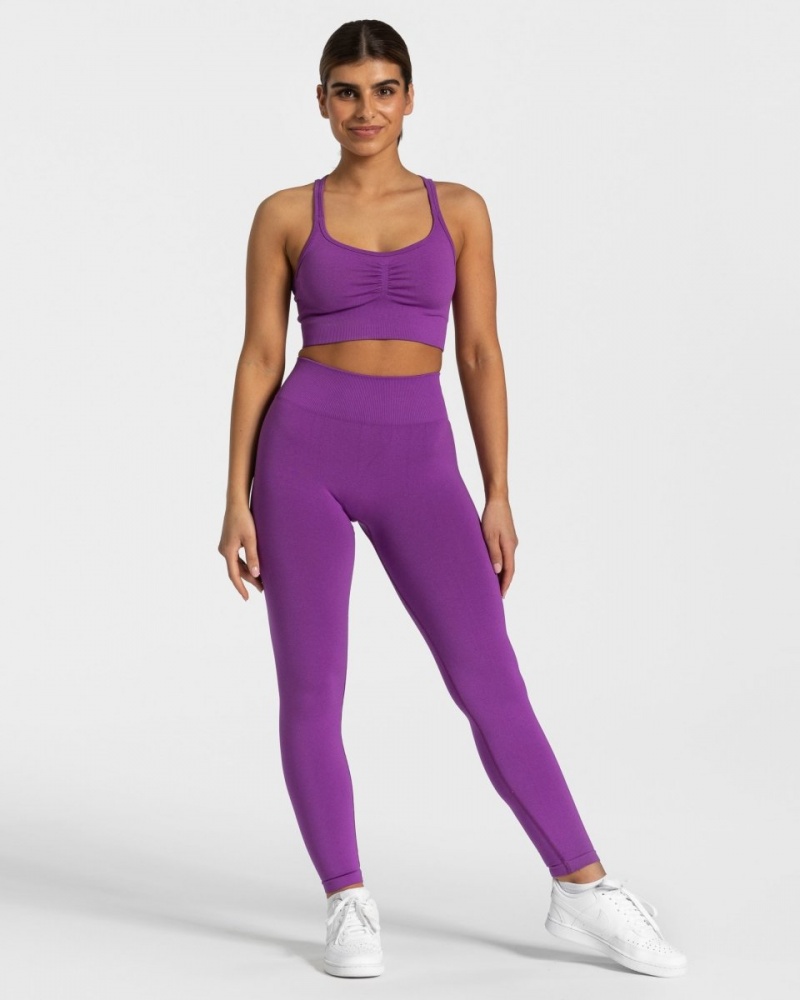 Purple Women's Teveo Timeless Scrunch Leggings | 7159-JZTSH