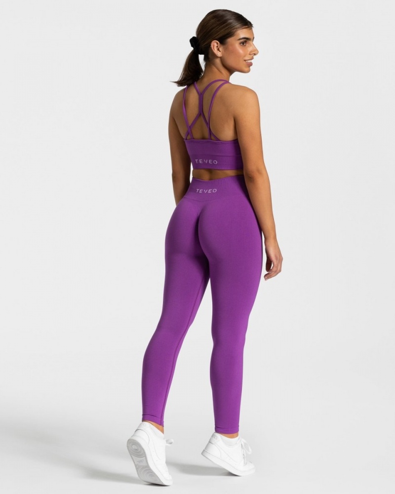 Purple Women's Teveo Timeless Scrunch Leggings | 7159-JZTSH