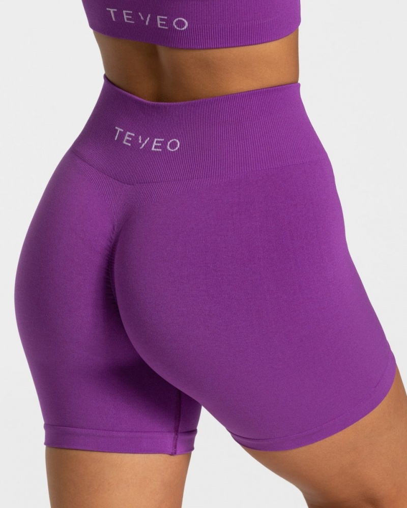 Purple Women's Teveo Timeless Scrunch Shorts | 2893-PBUKY