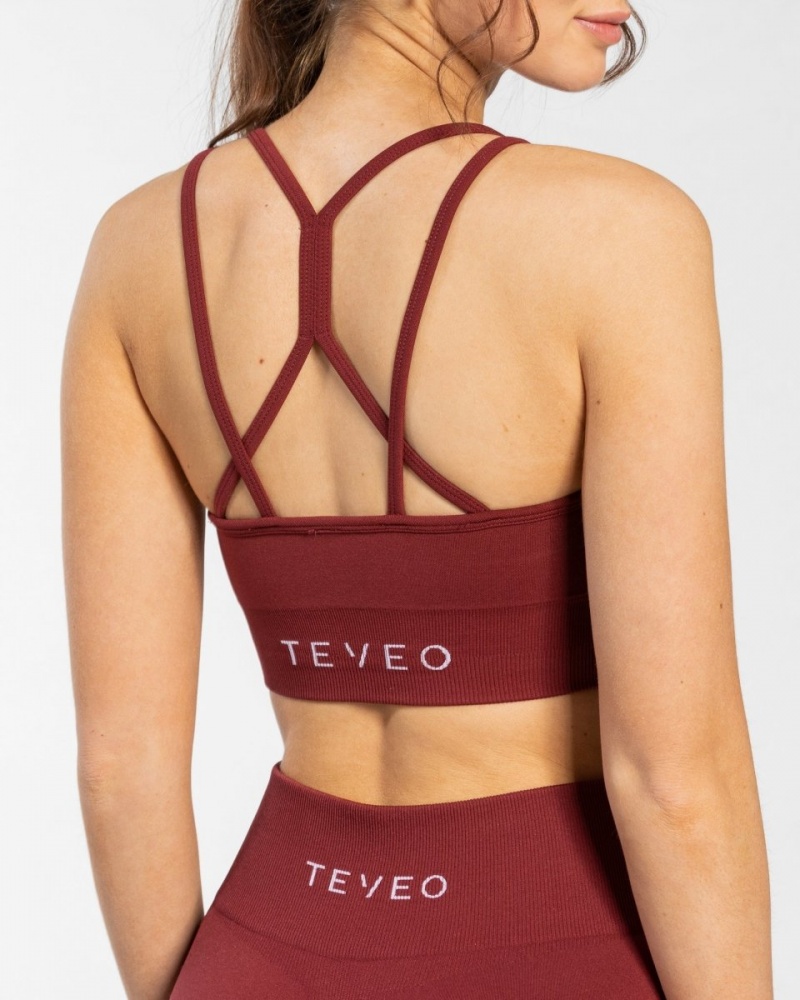 Red Women's Teveo Timeless Scrunch Bras | 2453-DMGOX