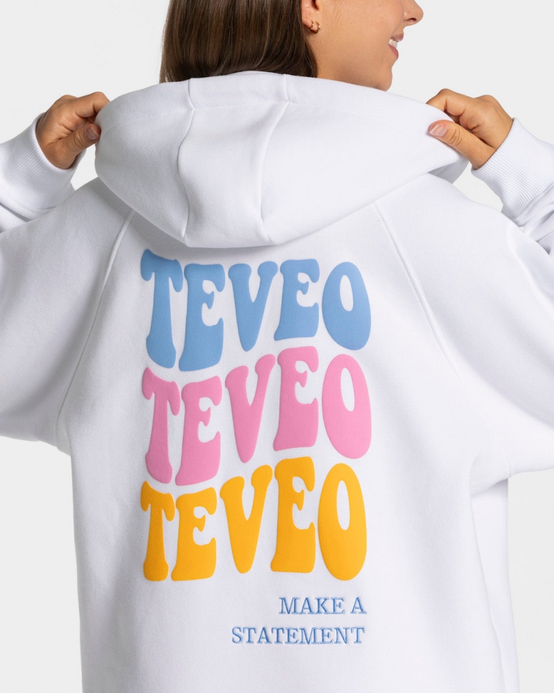 White Women's Teveo Candy Oversized Jackets | 3520-CMOST