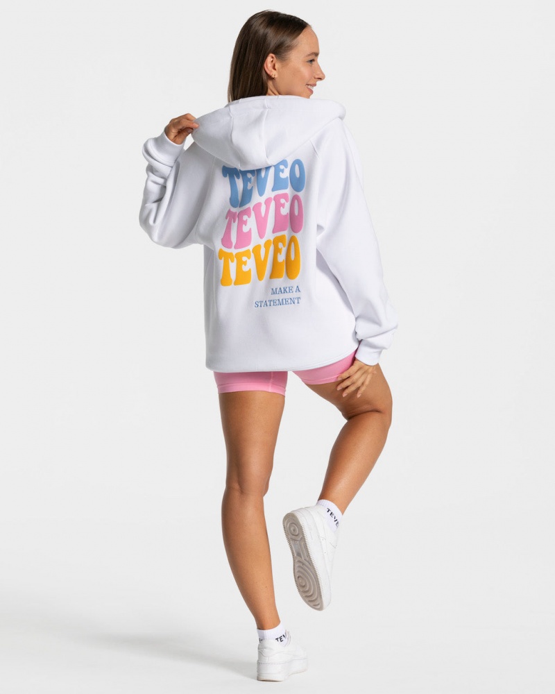 White Women's Teveo Candy Oversized Jackets | 3520-CMOST