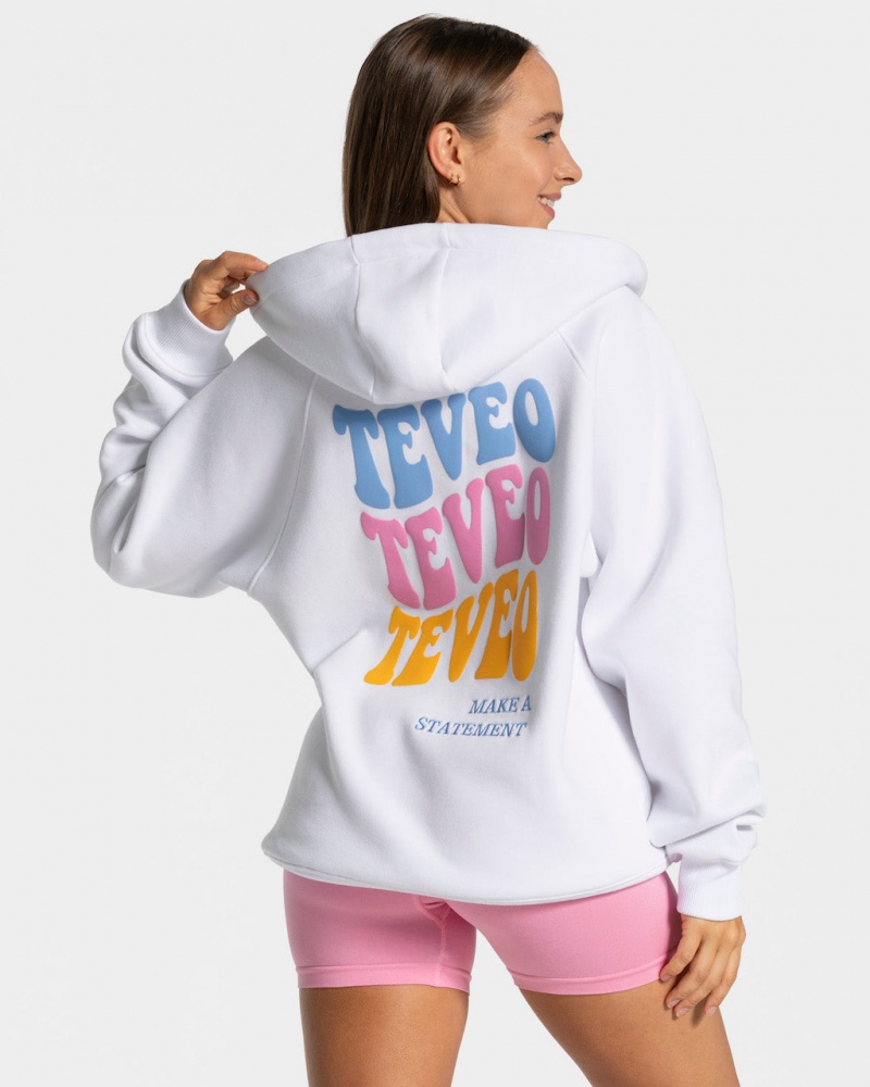 White Women\'s Teveo Candy Oversized Jackets | 3520-CMOST