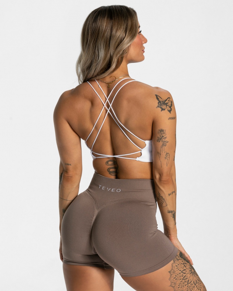 White Women's Teveo Everyday Backless Tops | 5729-BWMQO