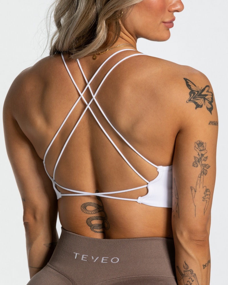 White Women's Teveo Everyday Backless Tops | 5729-BWMQO