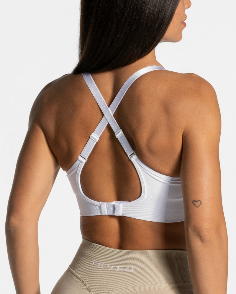 White Women's Teveo Everyday Support Bras | 4736-KNDXW