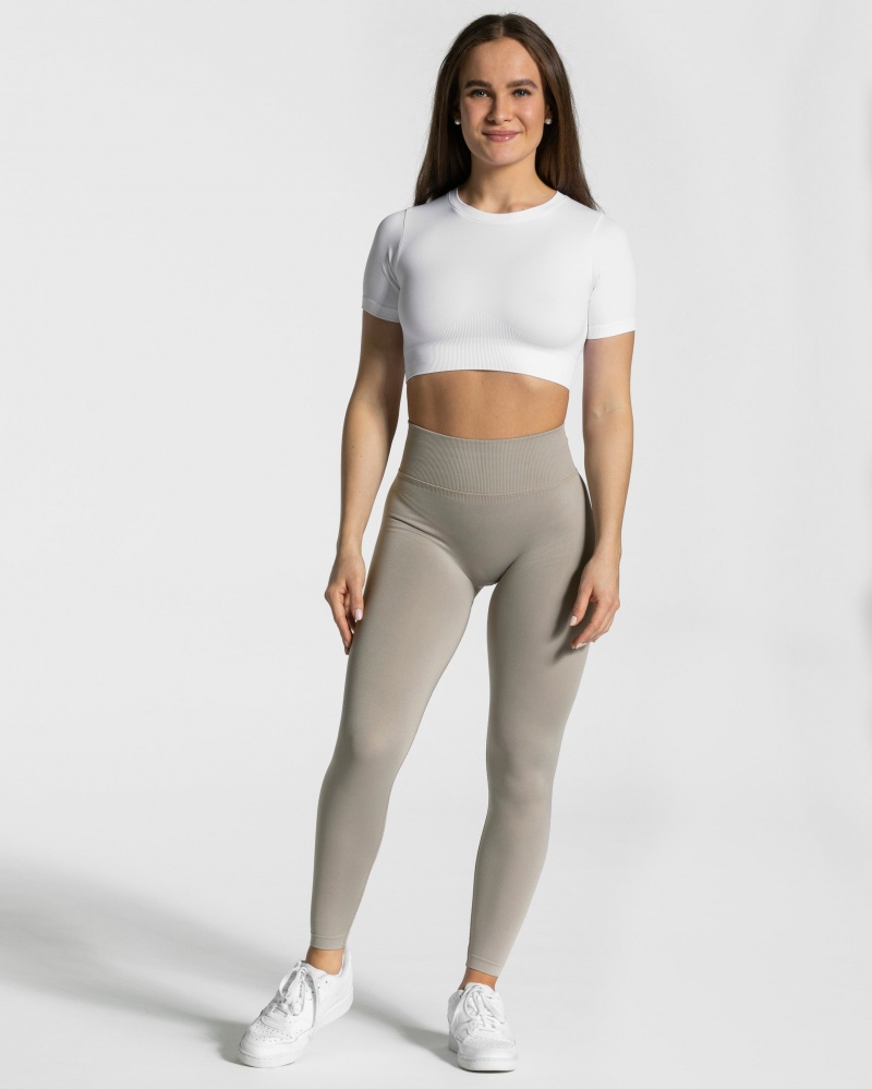 White Women's Teveo Sensation Crop Tops | 2381-OWXBK