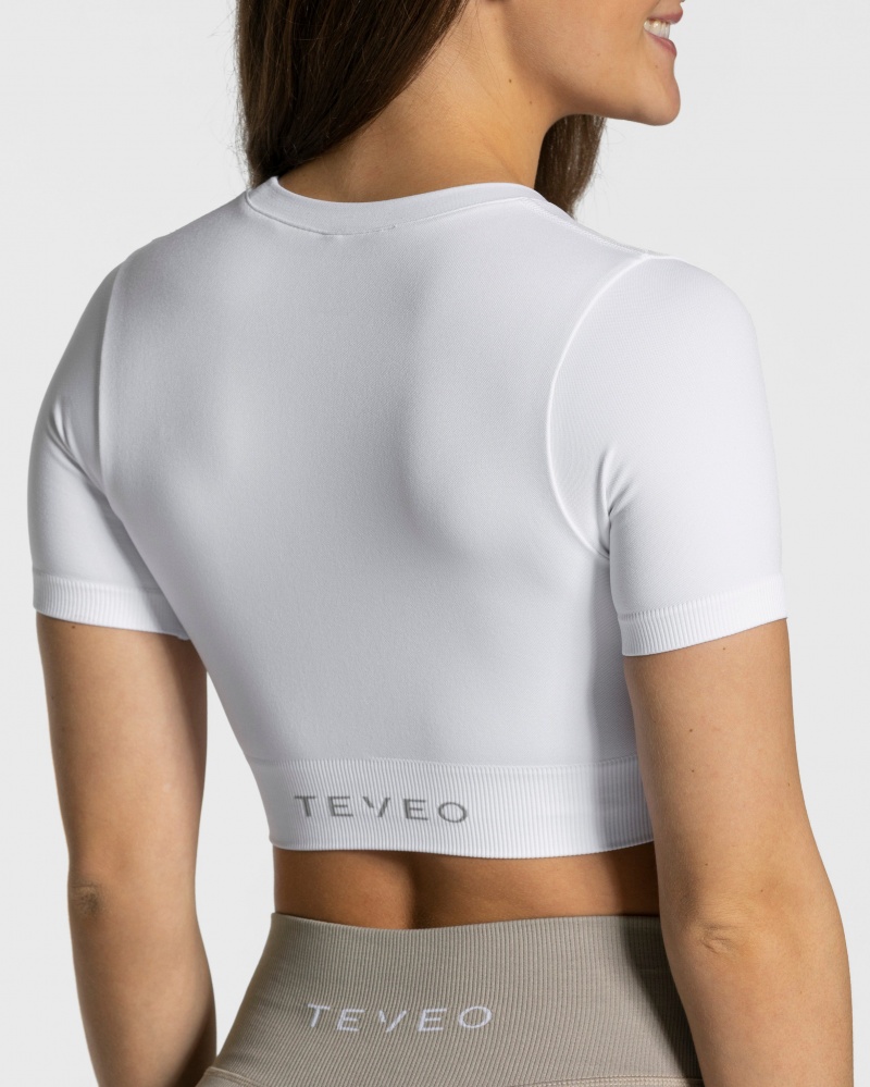 White Women's Teveo Sensation Crop Tops | 2381-OWXBK