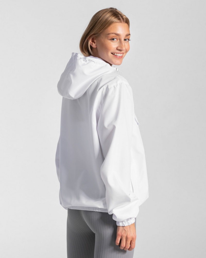 White Women's Teveo Statement Windbreaker | 0487-XDSHN