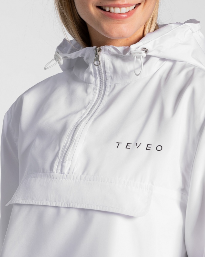 White Women's Teveo Statement Windbreaker | 0487-XDSHN